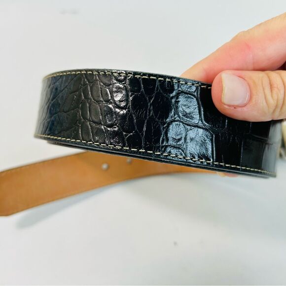 Martin Dingman Black Alligator Grain Belt with Saddle Leather Lining - Picture 2 of 14